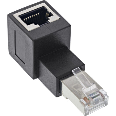 Inline Adapter Network Cable CAT.6A, Plug/Socket RJ45, Acodado 90° Hacia Arriba — image 1