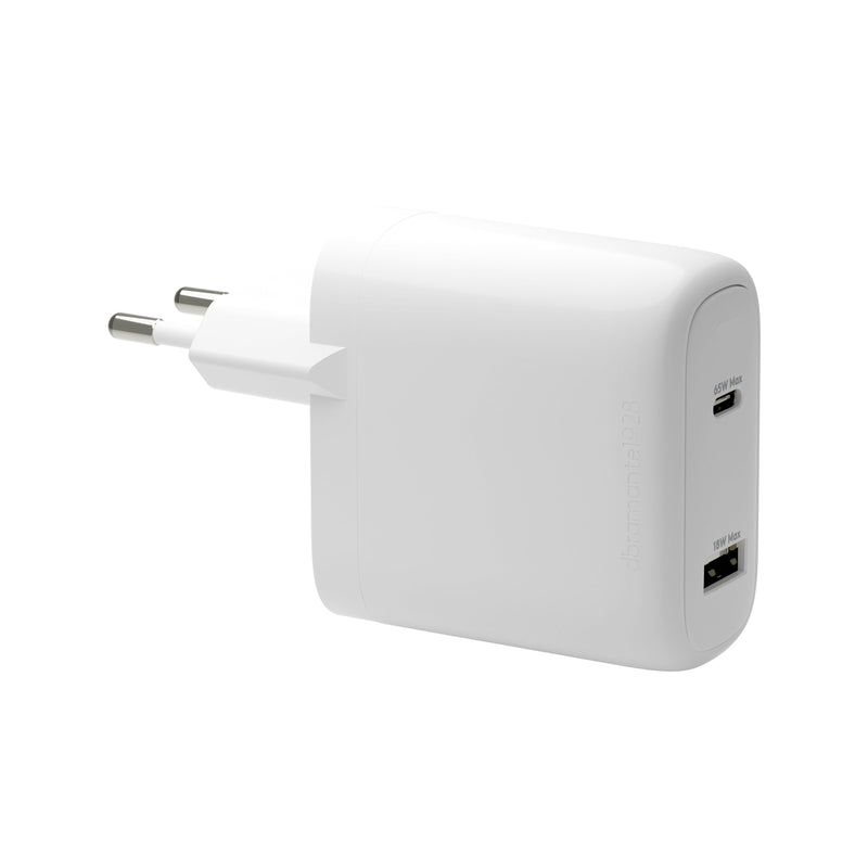 DBRAMANTE1928 Re-charge Power Adapter 65 Watts 2 Connectors Output (24 Pin USB-C Usb) White Europa