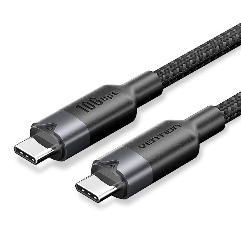 Vention USB Cable 3.2 Type-c 5A Trgbh USB Type-c Male USB Type-c Male Up To 100W 10Gbps 2M Black