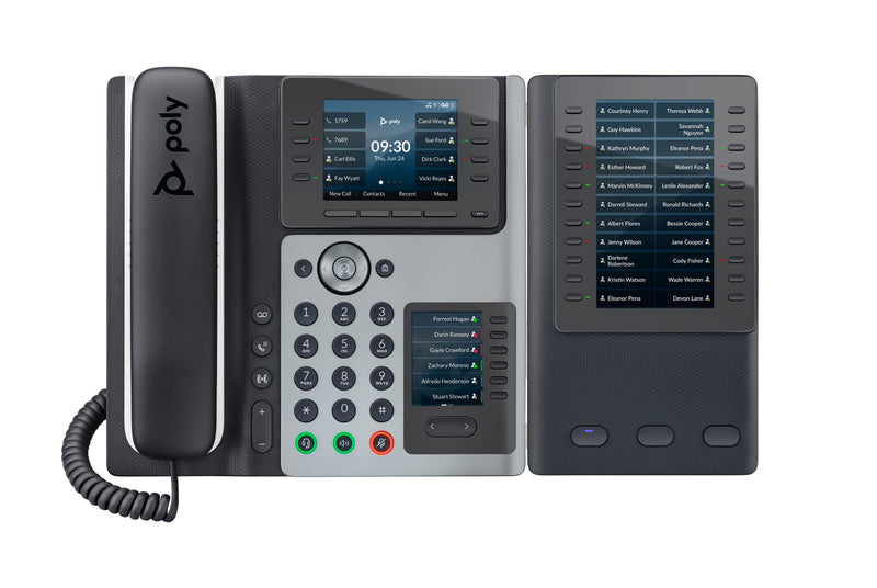 Poly Edge E400 Phone IP Black 8 Líneas IPS