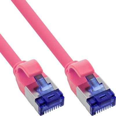Inline® Network Cable Slim, CAT.6A, S/FTP, Tpe (lszh) Flexible, PoE, Magenta 30M — image 1