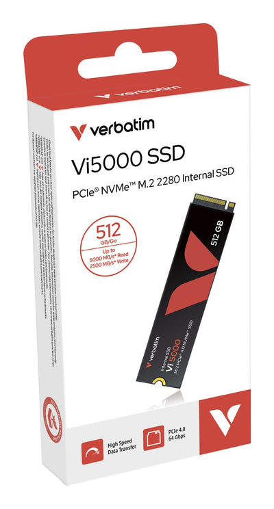 Verbatim SSD 512GB, PCIE 4.0, M.2 2280, NVMe, VI5000 — image 1