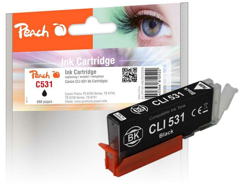 Peach Cartridge Canon CLI-531, 6118B001 Photo Black Compatible