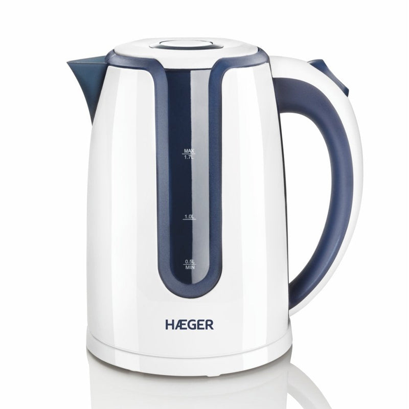 Haeger Kettle Eléctrico Water Hot Blue 2200W 1.7L Sistema Wireless Body And Resistencia Oculta Inox Base Rotat