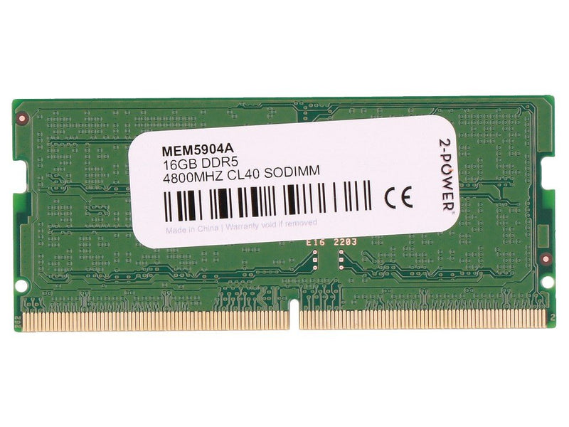 2-POWER Memory SODIMM 16GB DDR5 4800MHZ CL40 SODIMM MEM5904A