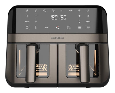 Aiwa Fryer Air Futago AFR-9000 9L 2400W 8 Programas Double Basket And Window Steel — image 1