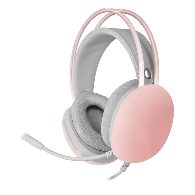 Mars Gaming Headphones Mh Glow Jack 3.5MM RGB Rosas