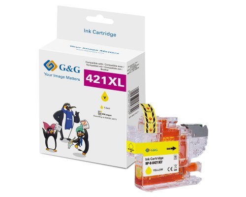 G&g Ink Komp. With Brother LC421XLY Patr. 500 Copias Yellow