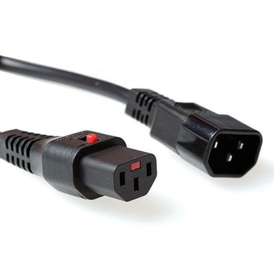 Powercord C13 IEC Lock - C14 Black 1.5M, PC1003 — image 1
