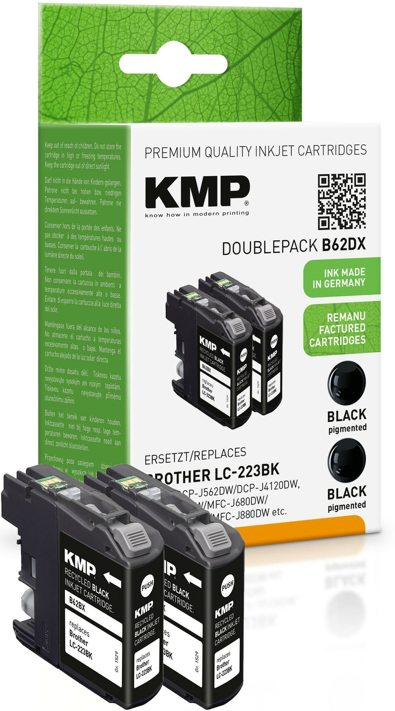 Kmp Cartridge Brother LC-223BK Black Double P. 2X550S. B62DX