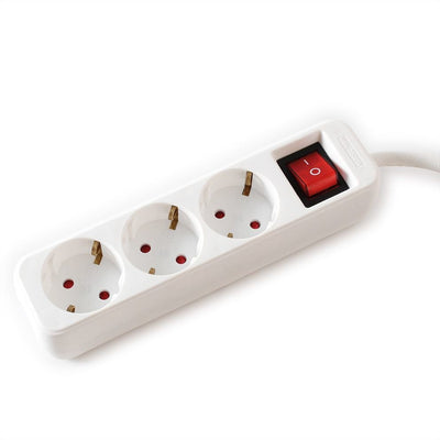 Value 3-VÍAS Power Strip Plugs With Switch White 6M — image 1