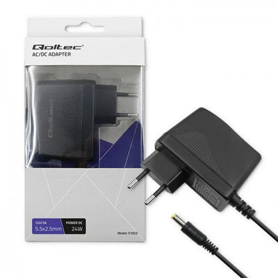Qoltec 51023 Plug In Power Supply 24W 12V 2A 5.5X2.5 — image 1
