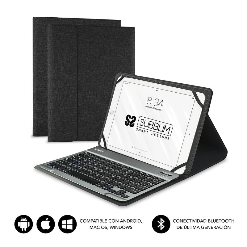Subblim Case With Keyboard Keytab Pro Bluetooth Black Tablet 10.1'/25.65CM Battery 420MAH Compatible Windows/A