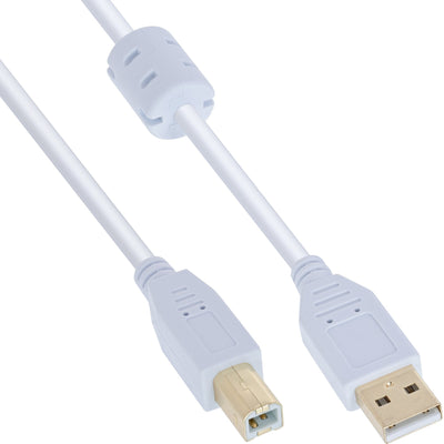 Inline Cable USB 2.0 Type a Male a B Male With Ferrita White 0,5M — image 1