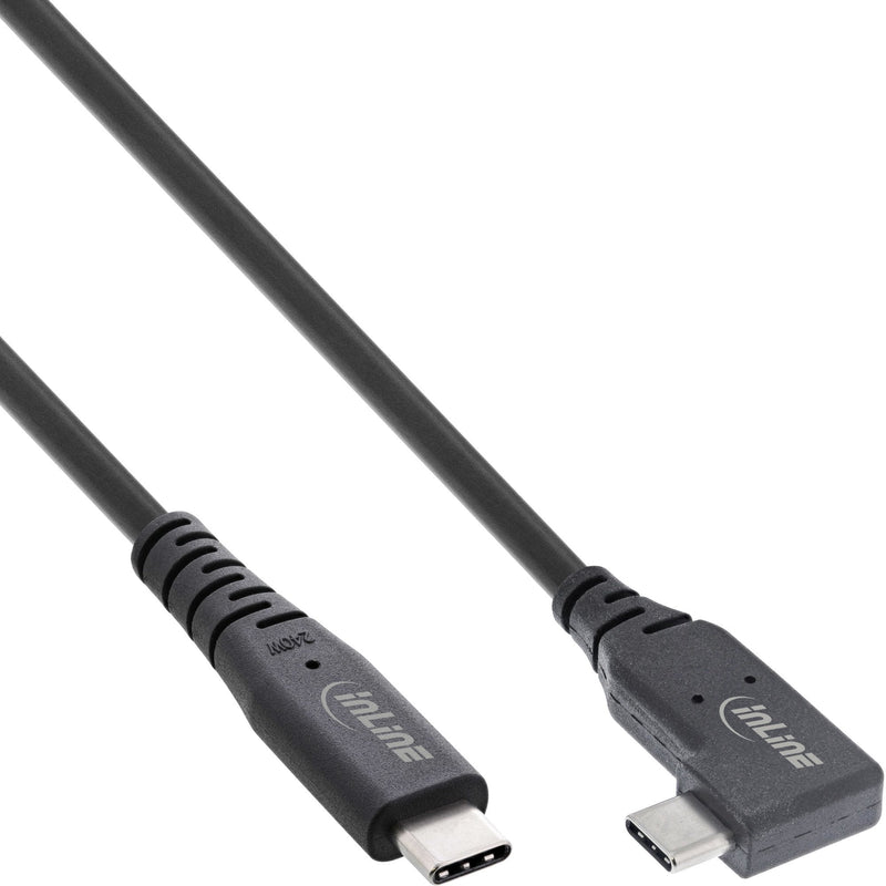Inline USB4 Cable USB Type-c, One Side Angled, Pd 240W, 8K60HZ, Tpe Black, 0.5M