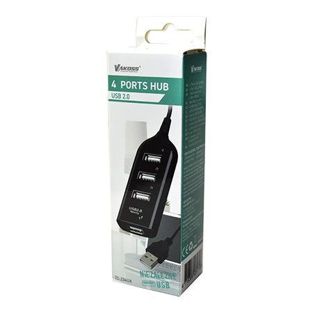 Vakoss Hub USB 2.0, 4 Ports TC-234UX Black