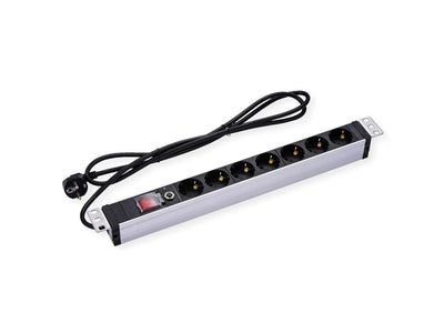 Value 19-PULGADAS Power Strip Plugs 7VÍAS With Berlastschutz, 1 He, Contact Protection Connector Male 2,8M — image 1