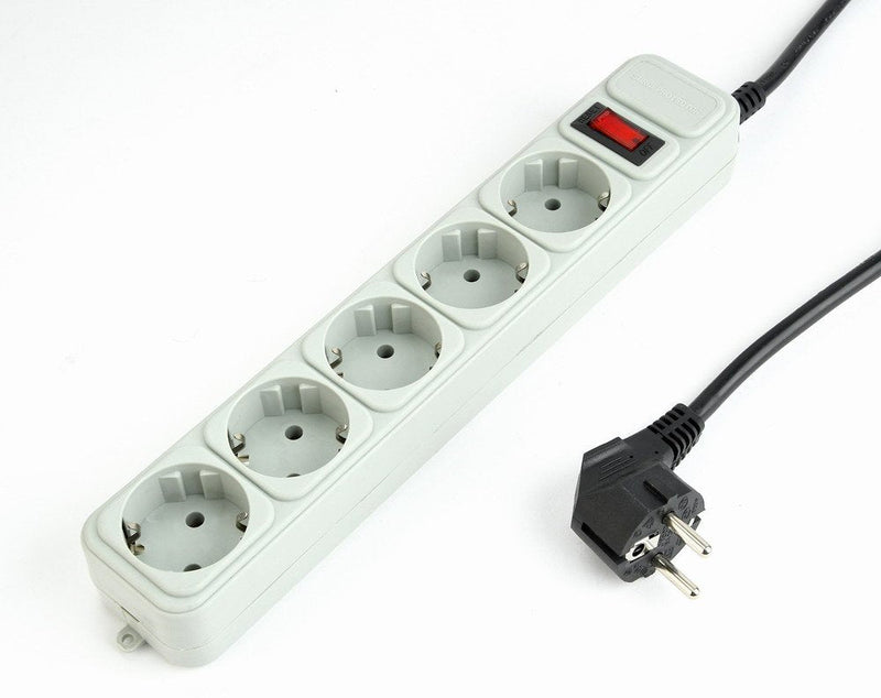Gembird Protector Sobretensión Energenie SPG3-B-6C , 5 Plugs (schuko), 1.8M, Grey