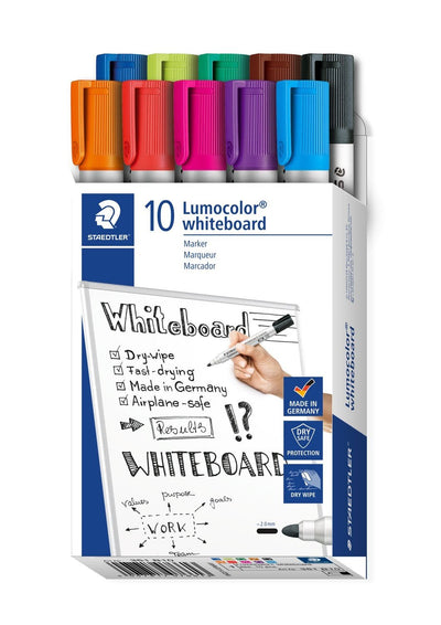 Staedtler Lumocolor 351 Pack 10 Marcadores Whiteboard White - Punta 2MM Aprox - Secado Fast - Colours Surtidos — image 1