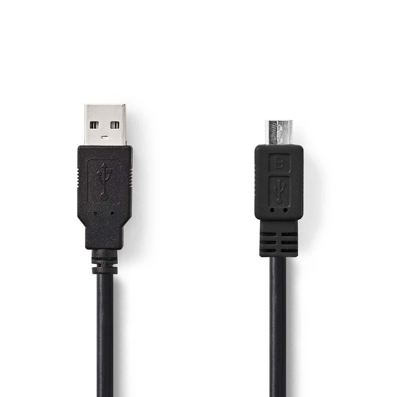 Nedis USB Cable USB 2.0 USB-A Connector Male USB Micro-b Connector Male 480Mbps Vernickelt 3.00M Round Pvc Bla