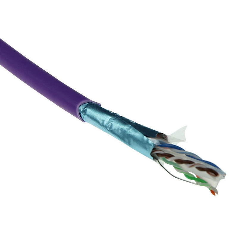 CAT.6A F UTP Solid Installation Cable Lszh, Cpr Euroclass Eca, 24AWG, Violet 500 Meter