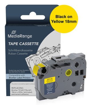 Mediarange Tape Labeller Brother TZ-FX641/TZE-FX641 18MM Ye — image 1