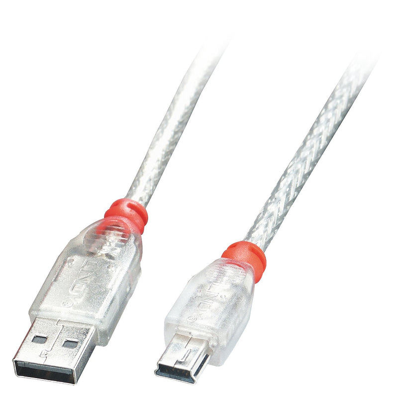 Lindy 41780 USB Cable 0,2M USB 2.0 USB a Mini-usb B Transparent