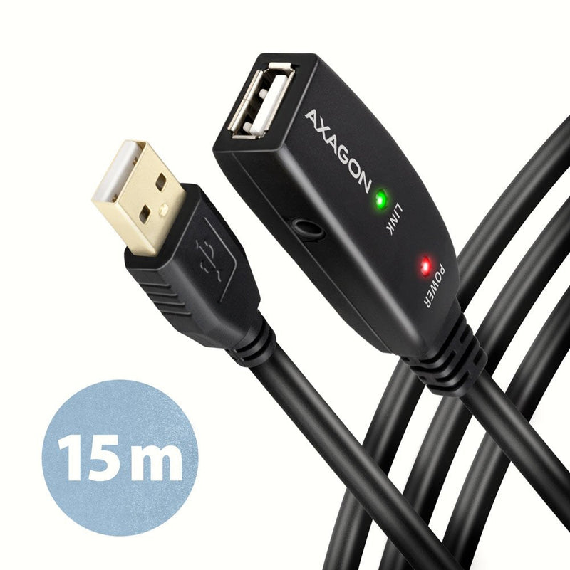 Axagon ADR-215 Aktives USB 2.0 Verlängerungscable, USB-A Mecker/Hchse - 15M