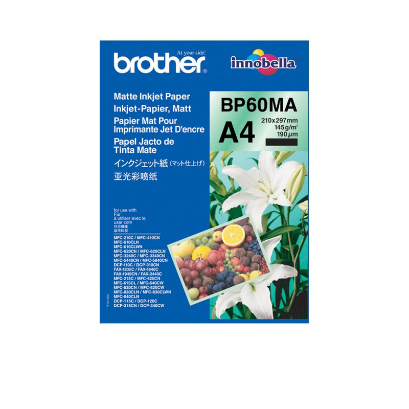 Brother BP60MA Inkjet Paper Printer Inyección Ink A4 (210X297 Mm) Matte 25 Hojas White