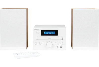 Thomson Micro Sound System Bt Radio Fm/Cd/MP3/USB Wood Finish White MIC121BT — image 1
