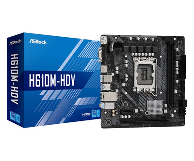 Asrock Motherboard 1700 H610M - Hdv DDR4 M - ATX 2XDDR4 4XSATA3 2x USB 3.2 — image 1