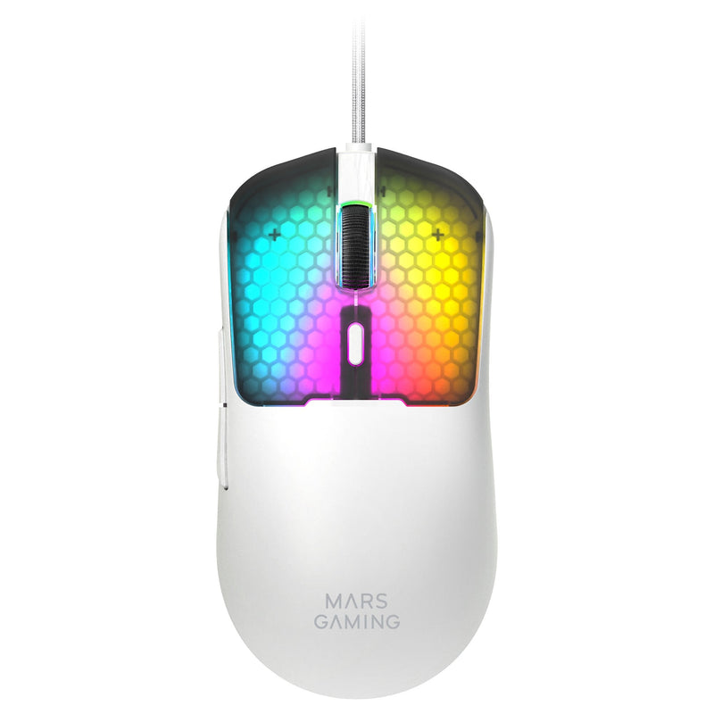 Mars Gaming Mouse Mm-viperw Ultraligero 56G Cableado USB 6 Buttons 12800 DPI RGB White