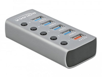 Delock Hub USB 3.2GEN1 Typ-a 4PORT + Schnellladeport Switch — image 1