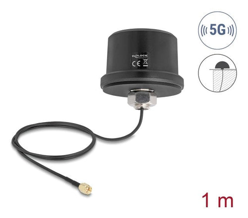 Delock 5G LTE Gnss Wi-Fi 6 Antenna Sma Connector Male 1,9 - 3,3 dBi Omnidirektional With Cable Connection ULA1 — image 1