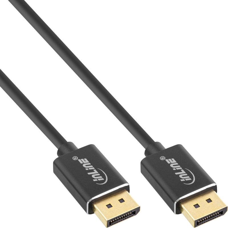 Inline Cable DisplayPort 1.4, Slim 8K4K, Black Gold 0,5M