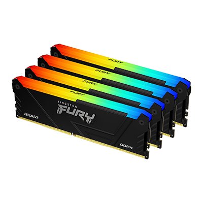 Kingston Memory Fury 128GB DDR4-3600 (4X 32GB) Black KF436C18BB2AK4/128, Beast Rgb, Intel Xmp KF436C18BB2AK4/1 — image 1