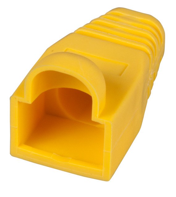 Protector Antidoblez RJ45 Yellow With Protector Pestaña, 100 Units