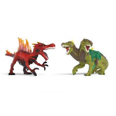 Schleich Figure Eldrador Creatures Dinosaurio Fuego Contra Lagarto Selva, Set 70834 — image 1
