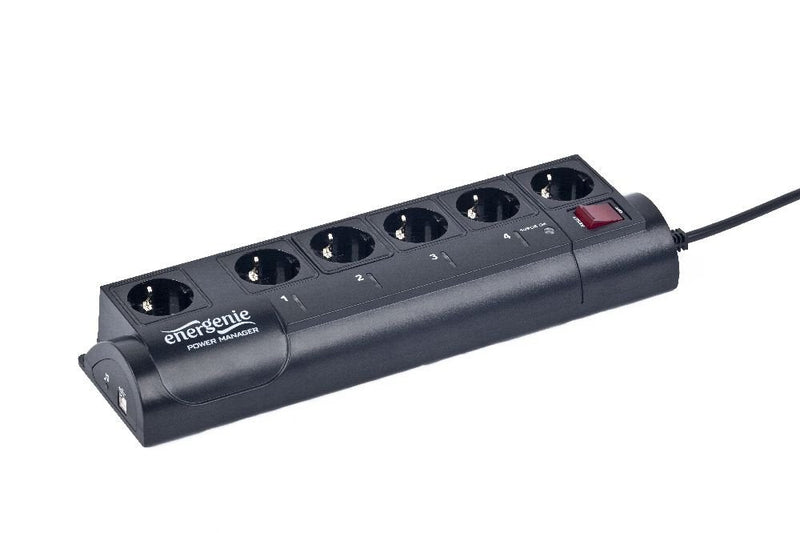 Gembird Power Strip Plugs 6VÍAS Protection Contra Sobretensiones/Programmierb./Usb-an