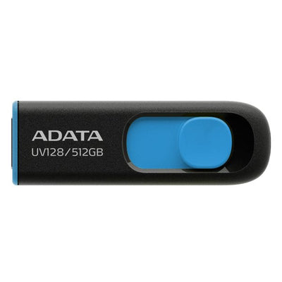 ADATA USB Flash Drive UV128 512GB, USB Black/Blue USB-A 3.2 Gen 1 — image 1