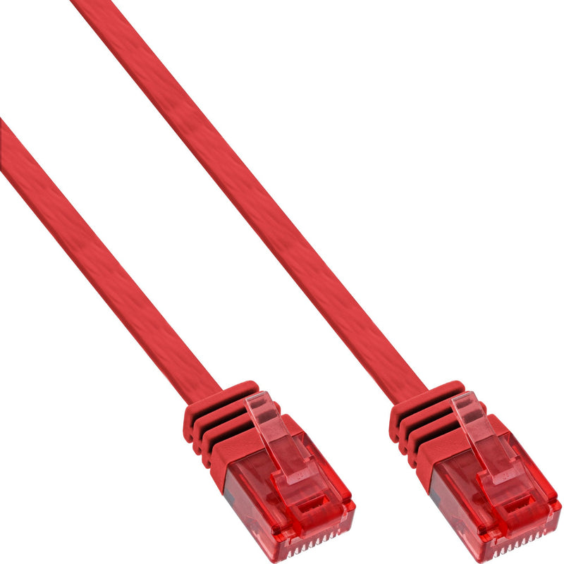 Inline Flat Ultraslim Network Cable U/UTP CAT.6 Gigabit Ready Red 1,5M