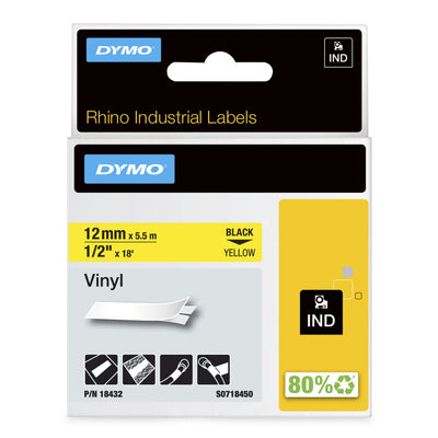 Dymo Rhino Tape ID1-12 Black/Yellow Vinilo — image 1