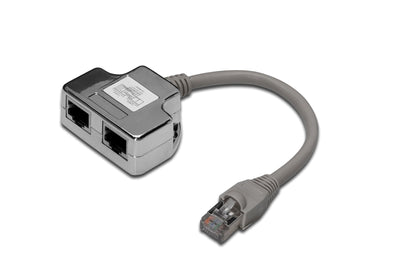 Digitus Adapter Network CAT.5E X2 RJ45 a RJ45 FTP H/M 0.19M DN-93904 — image 1