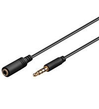 3.5MM Jack Extension Cable Black, 1M - 3.5MM Plug (4-PIN,