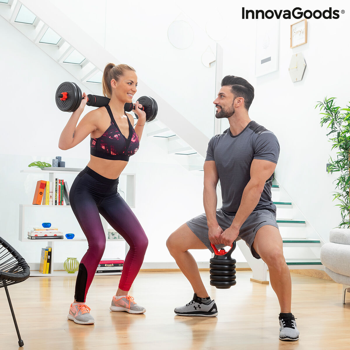 6-in-1 Set of Adjustable Weights with Exercise Guide Sixfit InnovaGoods   Iron (Refurbished B)