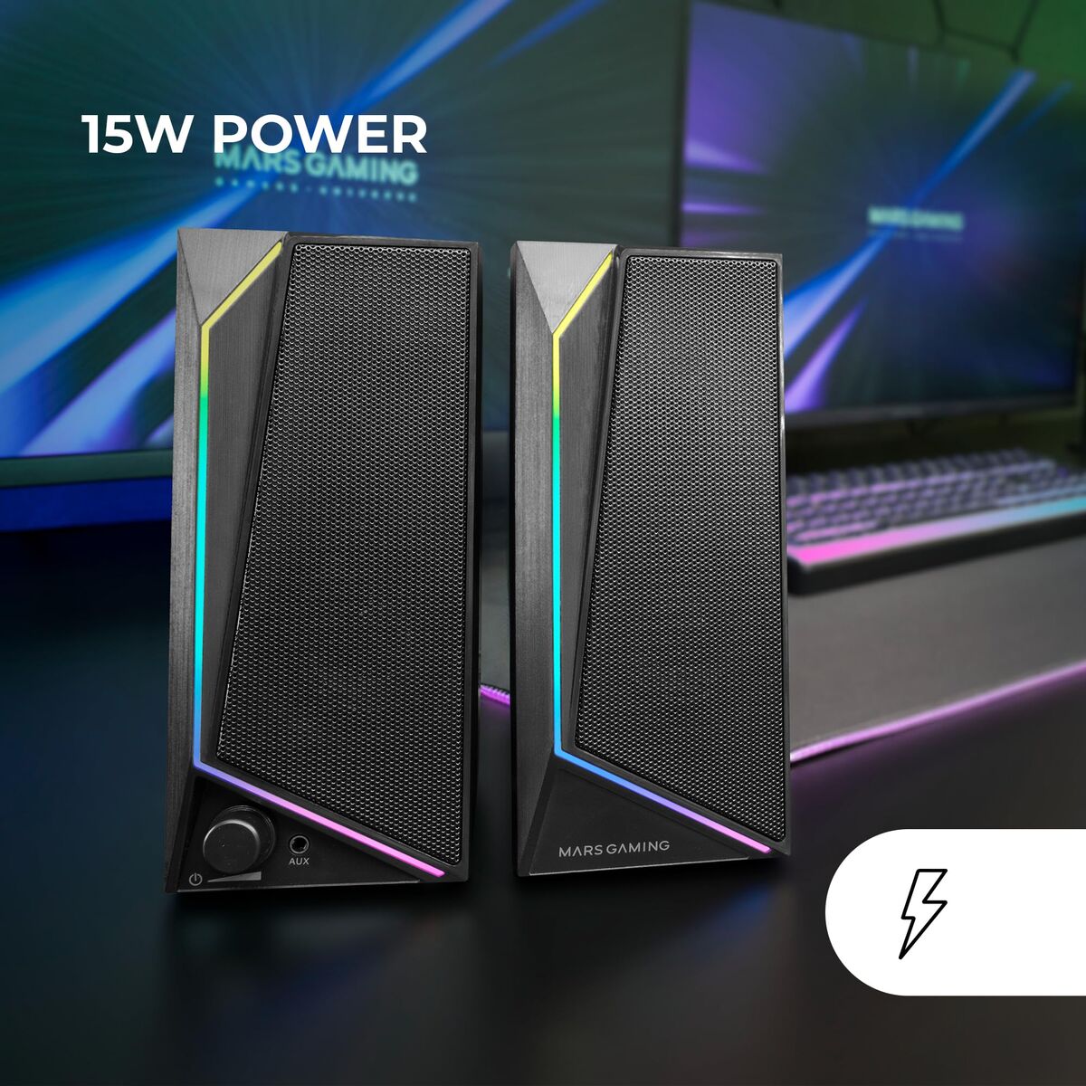 Mars Gaming Pc Speakers Mars Gaming Ms72 Black 15 W 4 W