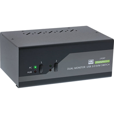 Inline Switch KVM , 2 Ports Monitor Dual DisplayPort 1.2, 4K, USB 3.0, Audio — image 1