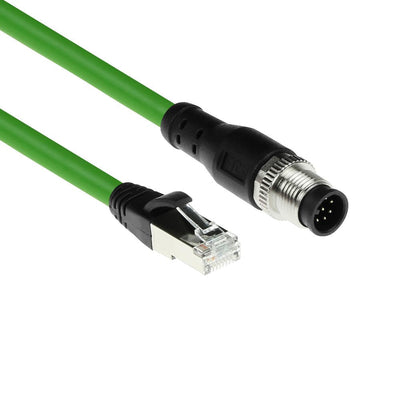 Industrial 15.00 Meters Sensor Cable M12A 8-PIN Male To RJ45 Male, Ultraflex Sf UTP Tpe Cable Shielded — image 1