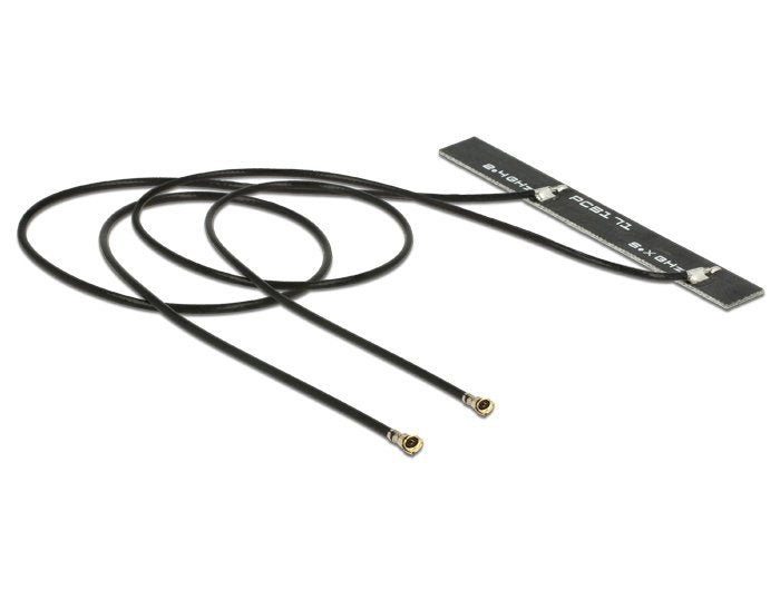 Delock Double Antenna WLAN Wi-Fi 6E Double Band 2 X Mhf® 4L Male 5 dBi And Pcb 2 X 25CM Internal Self-adhesive