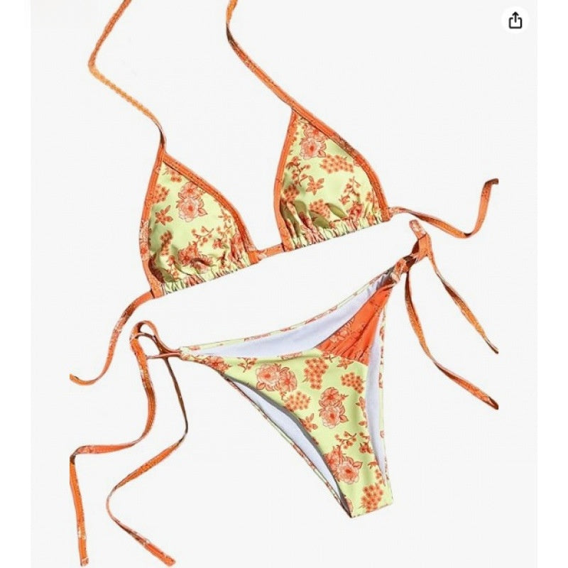 Blue-and-white Porcelain Bikini Set, Womens European And American-style Swimwear